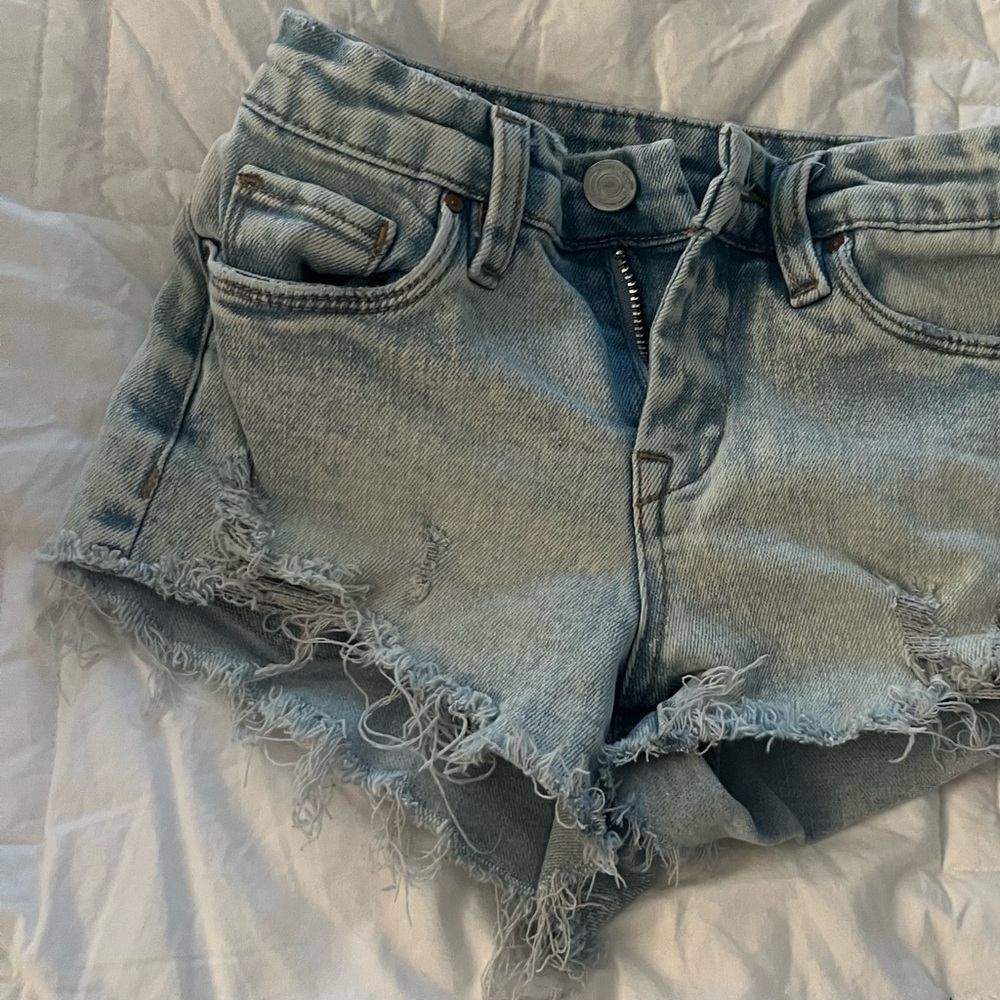 Blank NYC Light Blue Distressed Jean Shorts